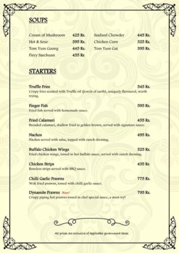 La Terrazza Centaurus Menu Contact Number Address