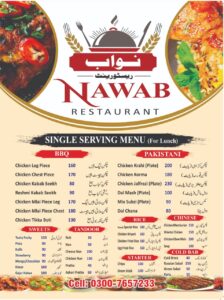 Nawab Restaurant FSD complete menu