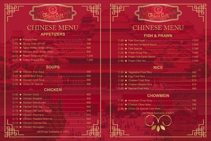 China Citi Restaurant Gujranwala Menu Prices Contact Number