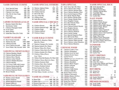 Yasir Broast MM Alam Road Menu Prices Location Address