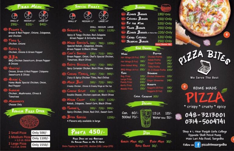 Pizza Bites Sargodha Menu Prices Location Address Number Deals