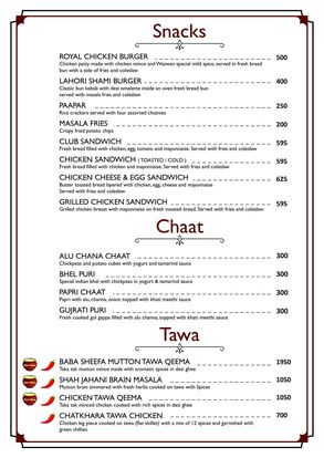 Wazwan Restaurant Lahore Menu Prices Location Address Hi-Tea