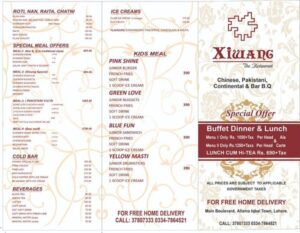 Xiwang Restaurant Lahore Menu 1