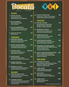 Bocata Grill Menu 1