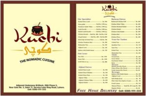 Kuchi Restaurant Menu 1