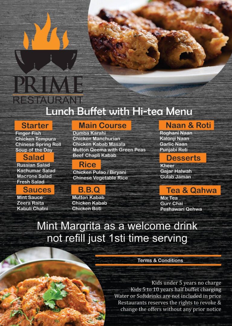 Prime Restaurant Gujranwala Menu Prices Location Address