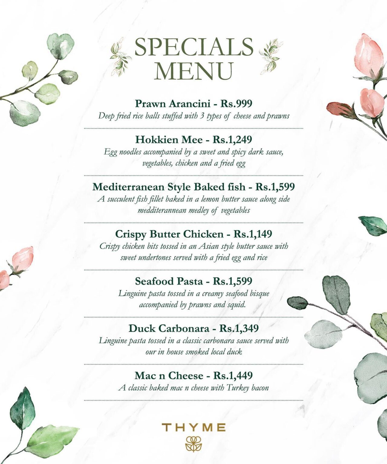 Thyme Restaurant Karachi Menu Prices Contact Number Location