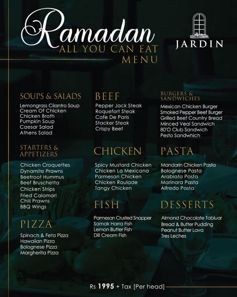 Jardin Restaurant Ramadan Deals