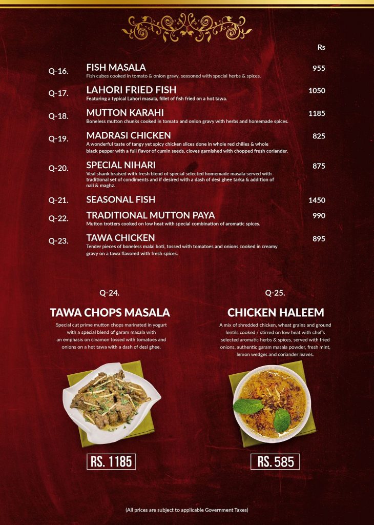 Qishmisch Grill Islamabad Menu 1